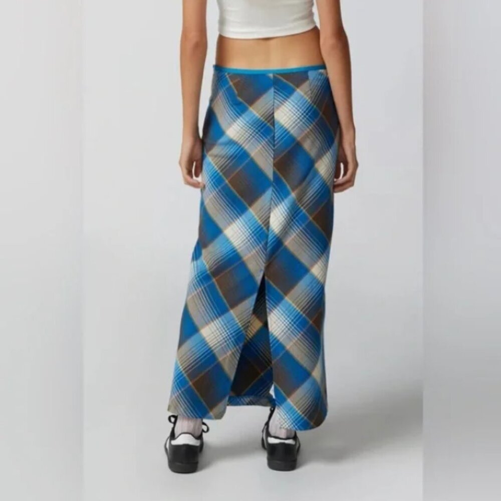 Urban Outfitters Blue and Brown Maxi Pencil Skirt Size Large - Picture 3 of 12